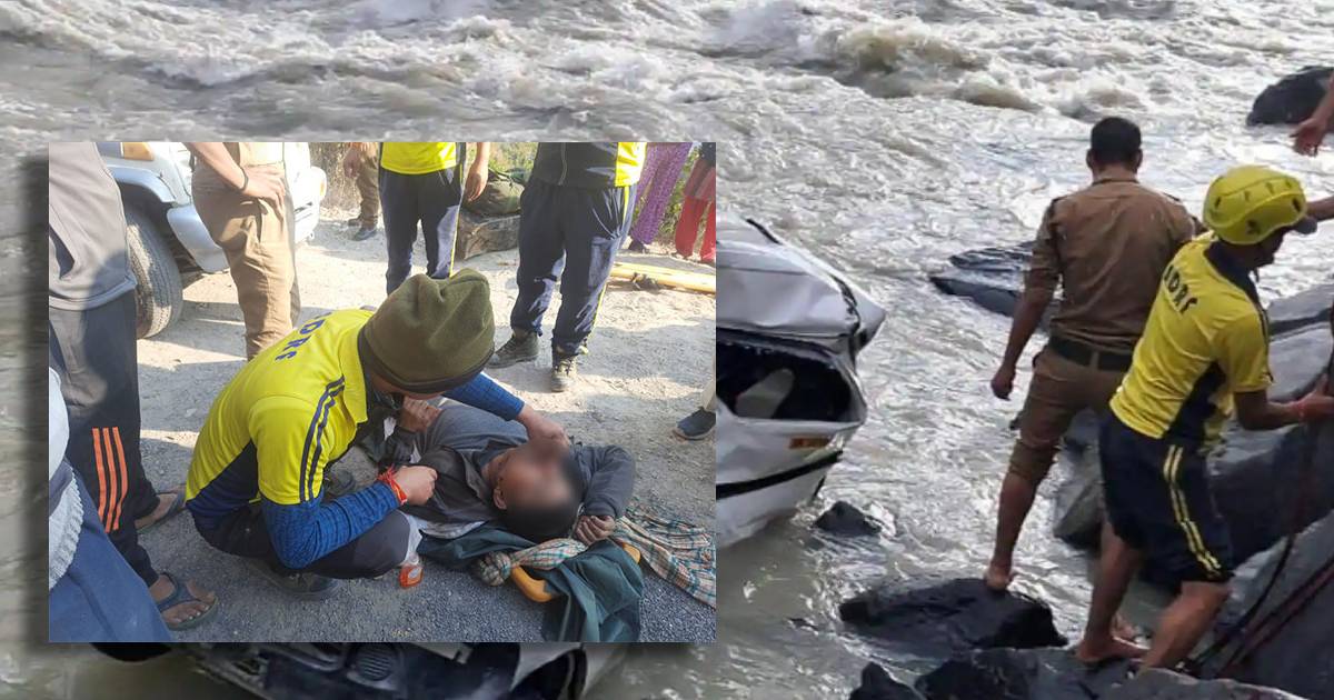 Uttarakhand: Car crashes into trench near Gumkhal, SDRF rescues 3